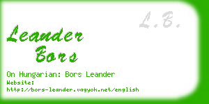 leander bors business card